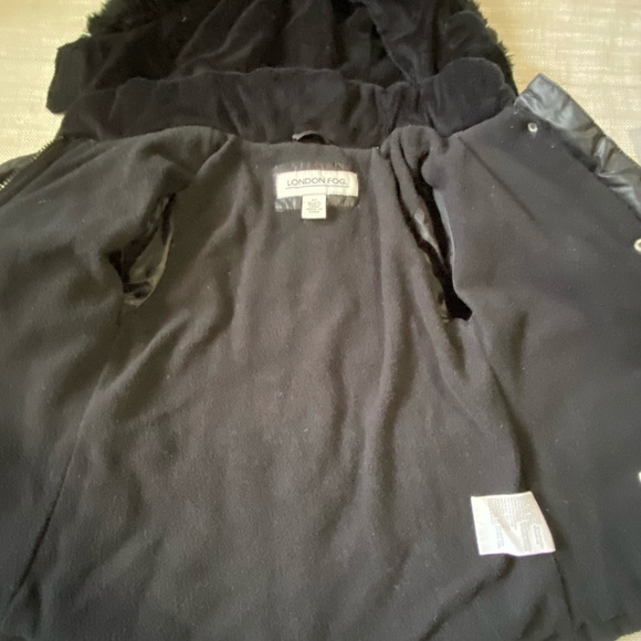 London Fog Girls Black Puffy Hooded Fleece Lined Winter Coat-Sz-3T - Picture 13 of 16